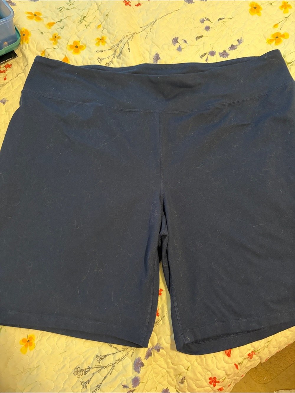 Lands' End Navy Bike Shorts with Wide Waistband